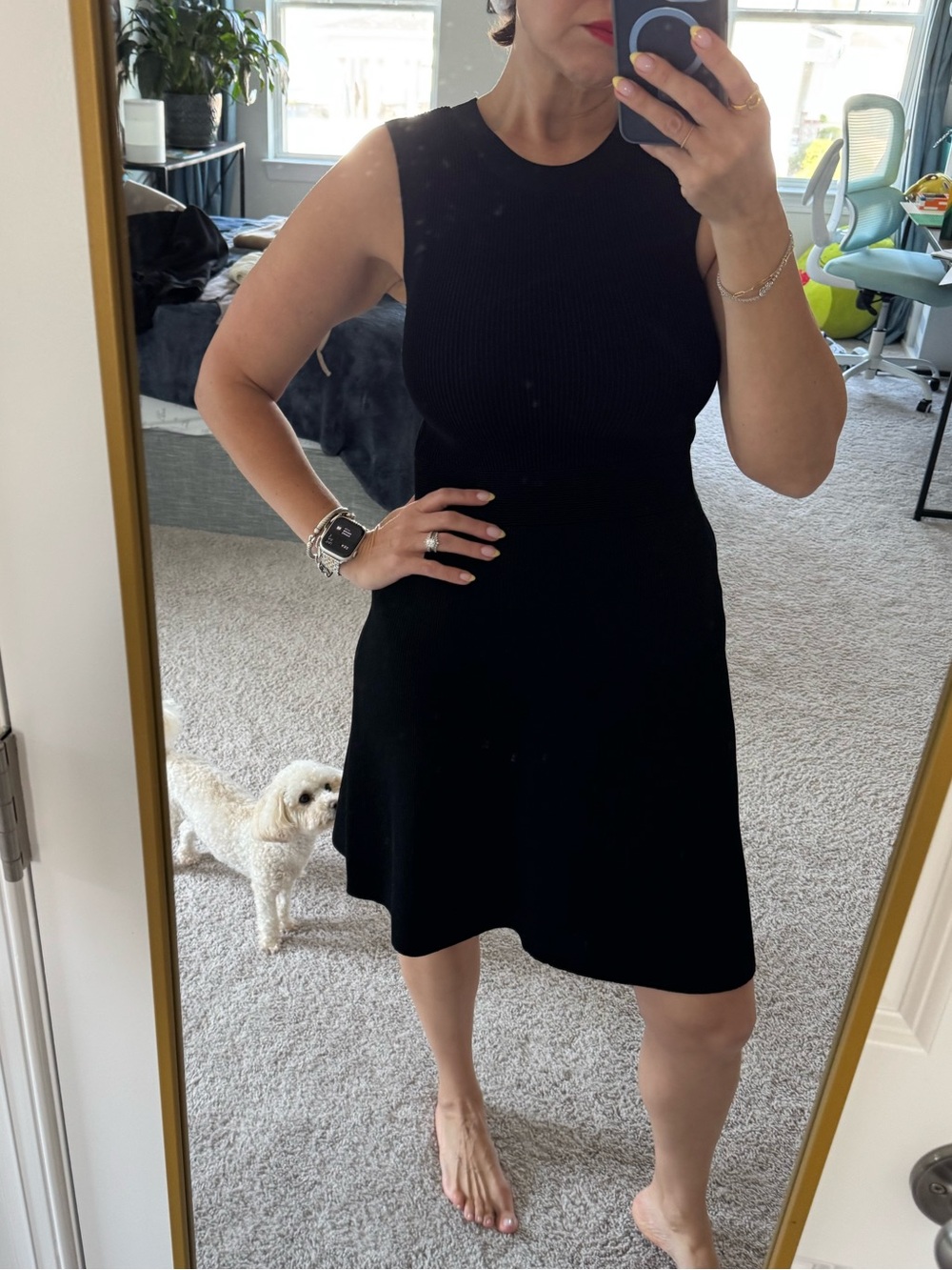 Michael Kors Black Sleeveless Knit Mini Dress